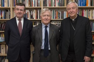 L - R: Francis Campbell, Dr Christopher Moran and Cardinal Vincent Nichols
