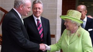 Her Majesty The Queen and Deputy First Minister Martin McGuinness MP MLA