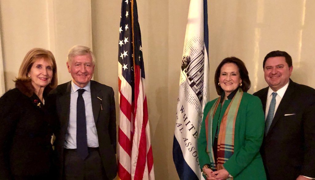 Dr. Christopher Moran, with Co-operation Ireland Board Member Paula Dobriansky, Under Secretary of State for Democracy and Global Affairs, is honoured by the White House Historical Association (Washington, D.C.)