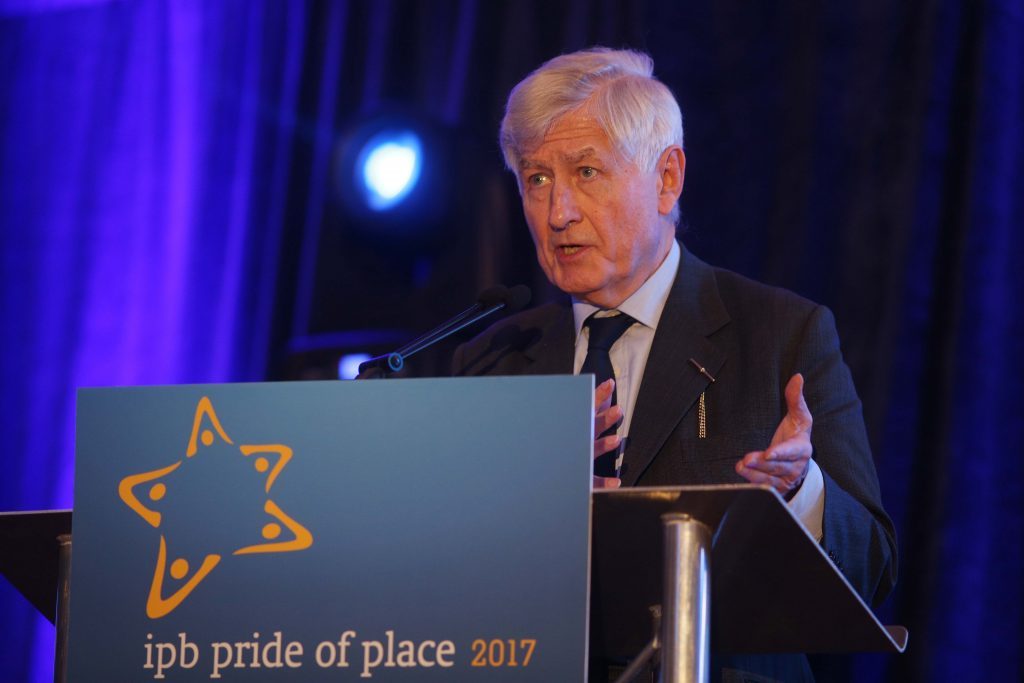 Dr. Christopher Moran, Chairman of Co-operation Ireland speaks on the importance of community investment at the 2017 Pride of Place Awards