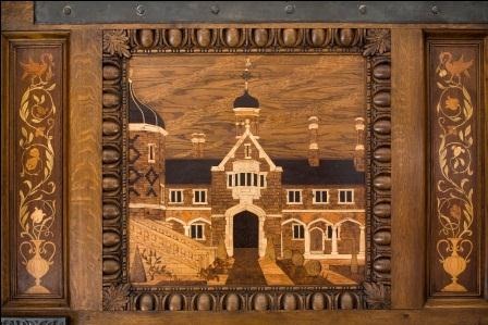 Christopher Moran - Wood inlays in the marquetry 'nonsuch' doors of Crosby Hall