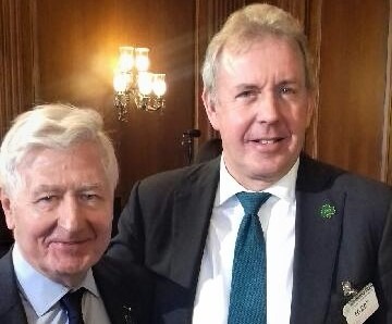 Dr. Christopher Moran, Chairman of Co-operation Ireland and British Ambassador to the United States Kim Darroch KCMG attend a Friends of Ireland Lunch hosted by Nancy Pelosi on Capitol Hill and joined by President Trump and Vice-President Michael Pence and An Taoiseach Leo Varadkar