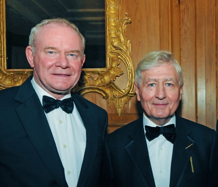 Dr. Christopher Moran, Chairman of Co-operation Ireland with Deputy First Minister of Northern Ireland Martin McGuinness