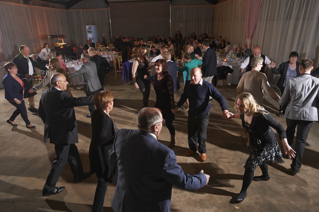 Guests of Christopher Moran enjoy a dance at the Cabrach Ceilidh 2013