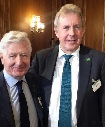 Dr. Christopher Moran, Chairman of Co-operation Ireland and British Ambassador to the United States Kim Darroch KCMG attend a Friends of Ireland Lunch hosted by Nancy Pelosi on Capitol Hill and joined by President Trump and Vice-President Michael Pence and An Taoiseach Leo Varadkar