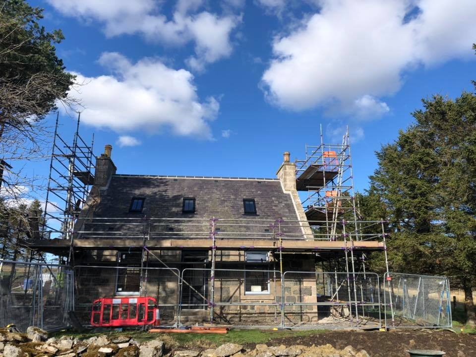 Regeneration of the Cabrach & Glenfiddich Estates, visitors centre and houses under construction, in association with EDF