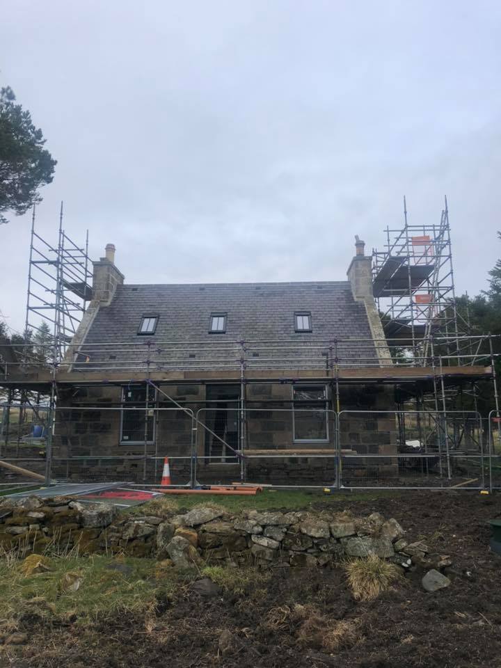 Regeneration of the Cabrach & Glenfiddich Estates, visitors centre and houses under construction, in association with EDF
