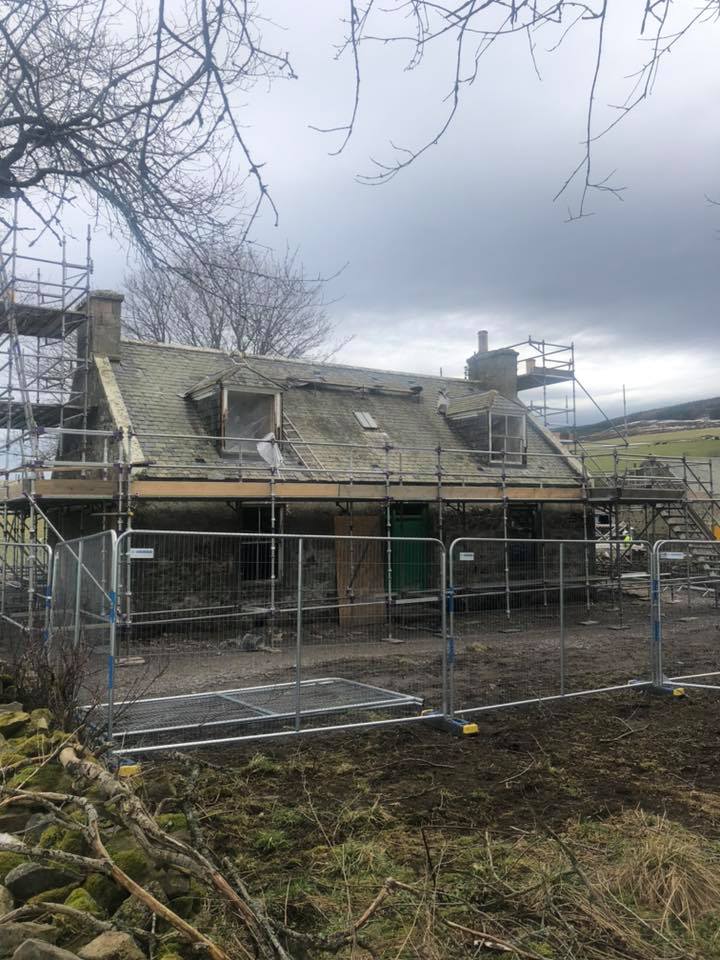 Regeneration of the Cabrach & Glenfiddich Estates, visitors centre and houses under construction, in association with EDF