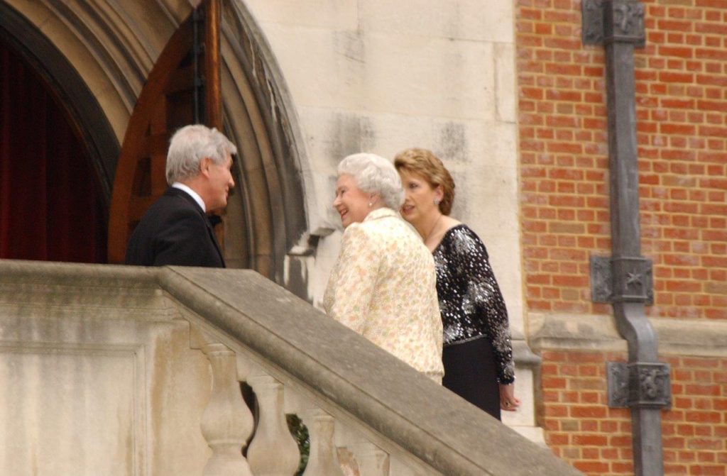 Dr Christopher Moran Cooperation Ireland The Queen President of Ireland Mary McAleese at Crosby Hall