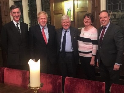 Boris Johnson Dr Christopher Moran Jacob Rees-Mogg Arlene Foster Nigel Dodds Prime Minister DUP Britain Northern Ireland Crosby Hall 6